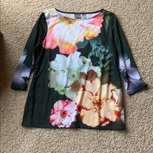 Chico’s 3/4 Sleeve Flower Blouse